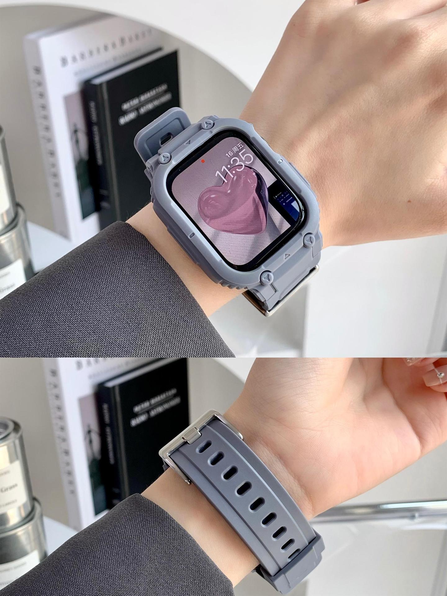 

Универсальный ремешок подходит для Apple Watch Applewatch Спортивный браслет Iwatch 9876 Поколение Se Женщины и Мужчины 38mm (1~3 generations) серый