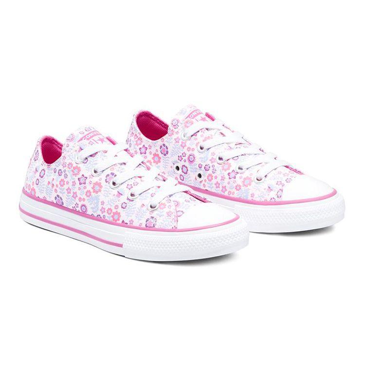 Converse Chuck Taylor All Star Low Top Durable Skate Shoes Kids Sneakers Blue Pink 670216C