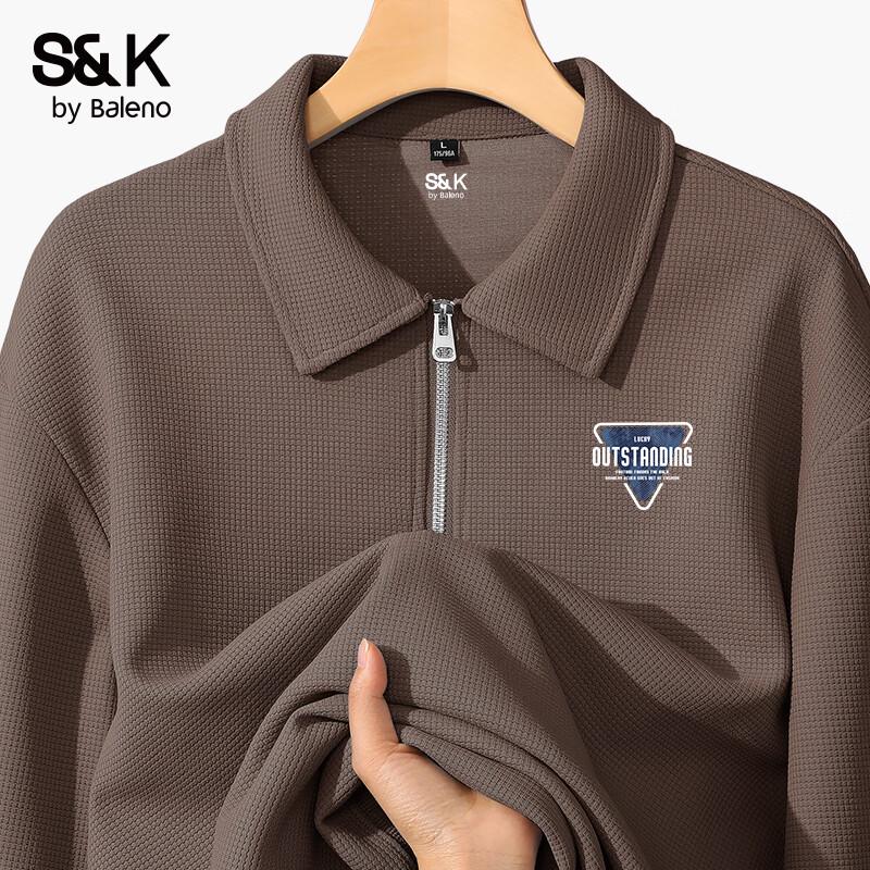 Baleno Men s Heavyweight Waffle Knit Oversized Polo Sweatshirt 2XL