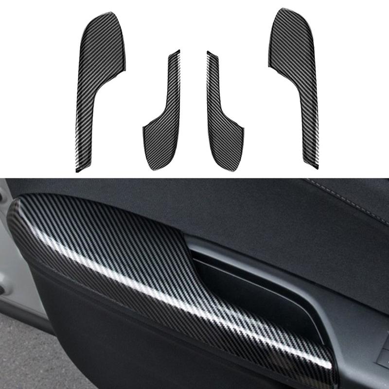 Carbon Fiber Interior Door Armrest Panel Cover Trims for Honda 10th Civic 2016- Auto Parts