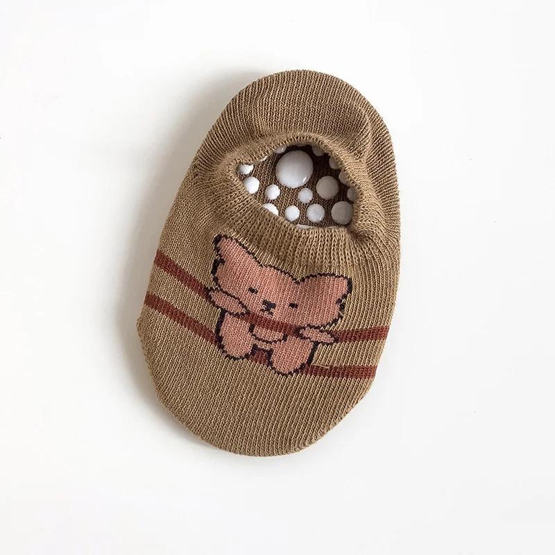 0-5Yrs Baby Floor Socks Cute Cartoon Short Cotton Bear Socks Toddler Anti Slip Kawaii Unisex Sok Kids Accessories for Girls Boys