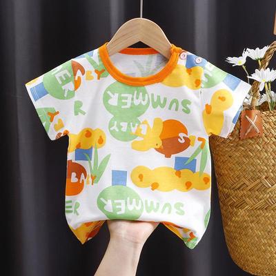 Nowy T-shirt z krótkim rękawem z czystej bawełny dla dzieci - Letnia kolekcja dla dziewcząt i chłopców.