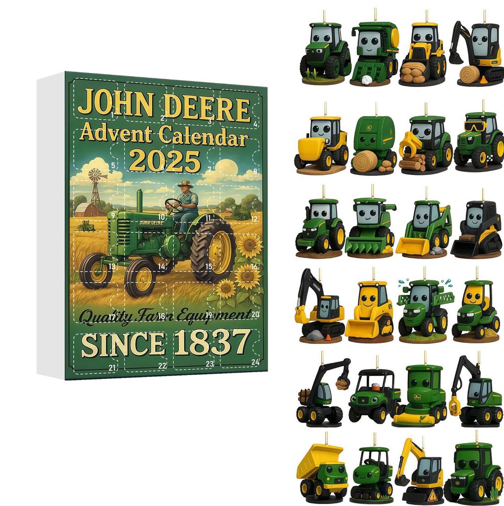 Christmas Advent Calendar Blind Box Ornaments - ATEEZ & John Deere Xmas Tree Hanging Decorations