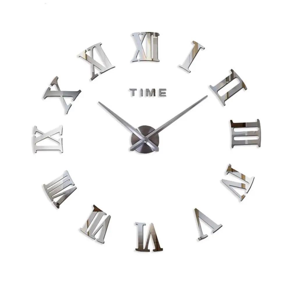 

3D Large Roman Numerals Mirror Surface Acrylic Wall Sticker Wall Clock Home Office DIY Nordic Style Art Decoration Home Decor