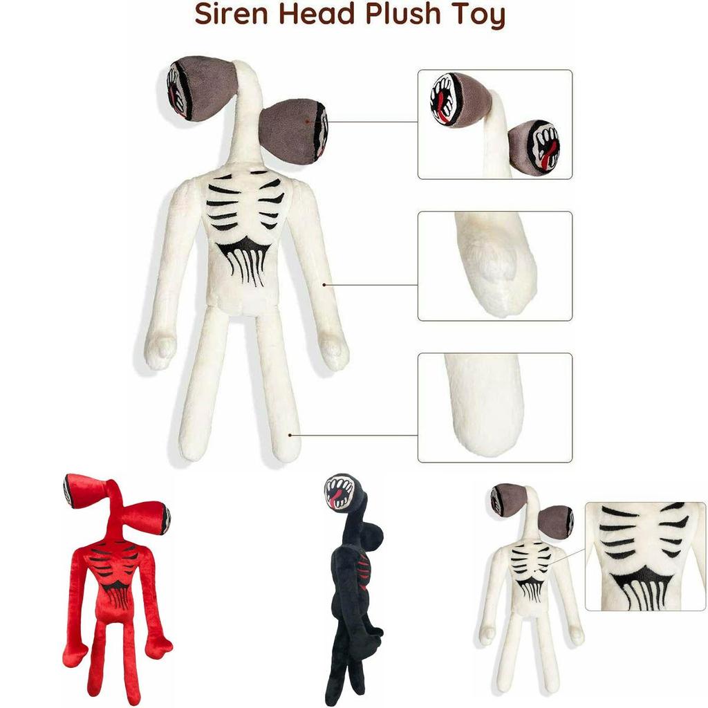 15.7 Inch Siren Head Plush Toy Soft Black And White Horror Stuffed Doll For Kids