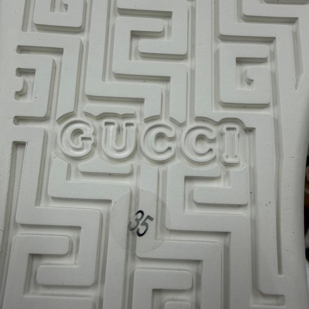 Pristine GUCCI Low Cut Sneakers Ace Web Stripe Platform Leather White 35 791399 Used