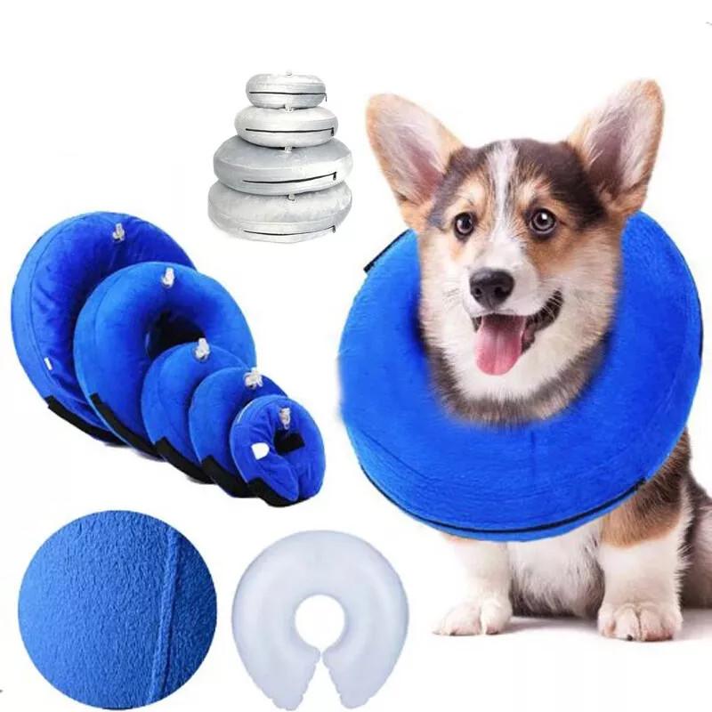 Comfortable Elizabethan Dog Collar Inflatable Protective Neck Cone For Pets In Pvc