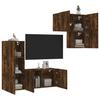 VidaXL TV Wall Units 4 Pcs Smoked Oak Engineered Wood 3216432