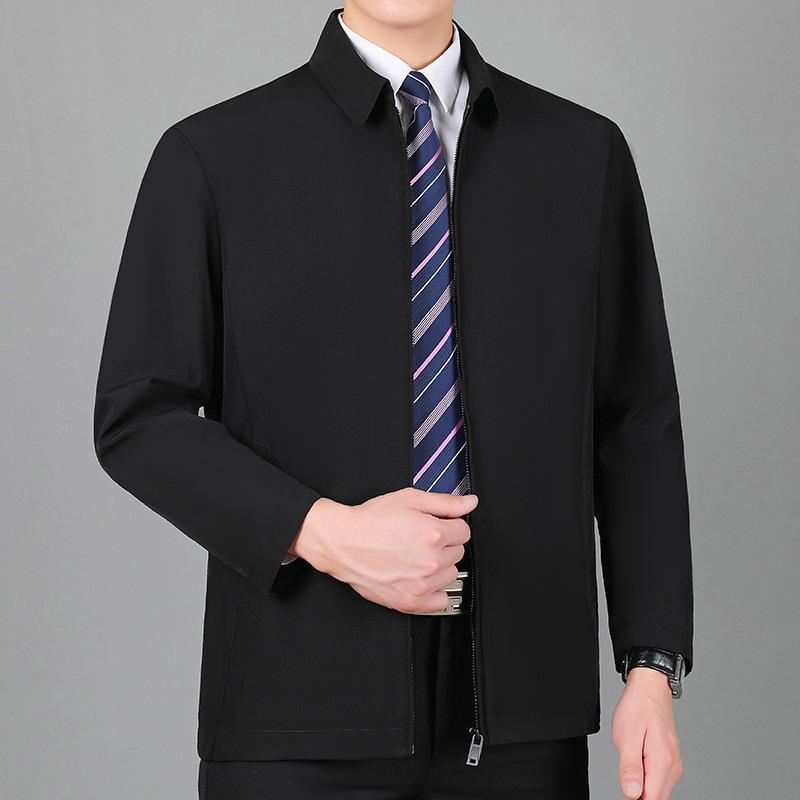 Jacket Men's Middle-aged Lapel Men's Executive Jacket Autumn Middle-aged Dad's Business Fashion Jacket