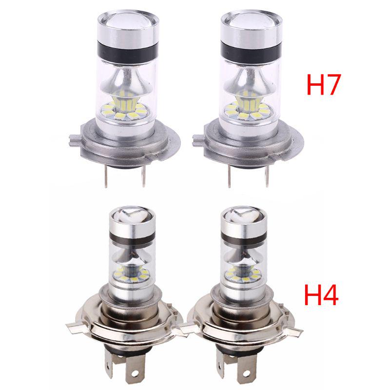 2pcs Car H4/H7 6500K Hi/Lo Beam 20 LED Fog Light Driving Bulb White Lamp