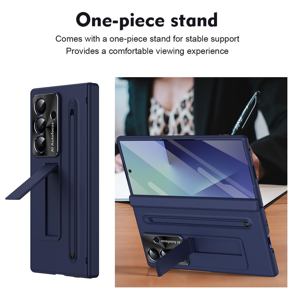 For Samsung Galaxy Z Fold 7 Case Hard With Stand Tempered Glass Film Protective Back Cover For Samsung Z Fold7 6 5 4 Phone Shell