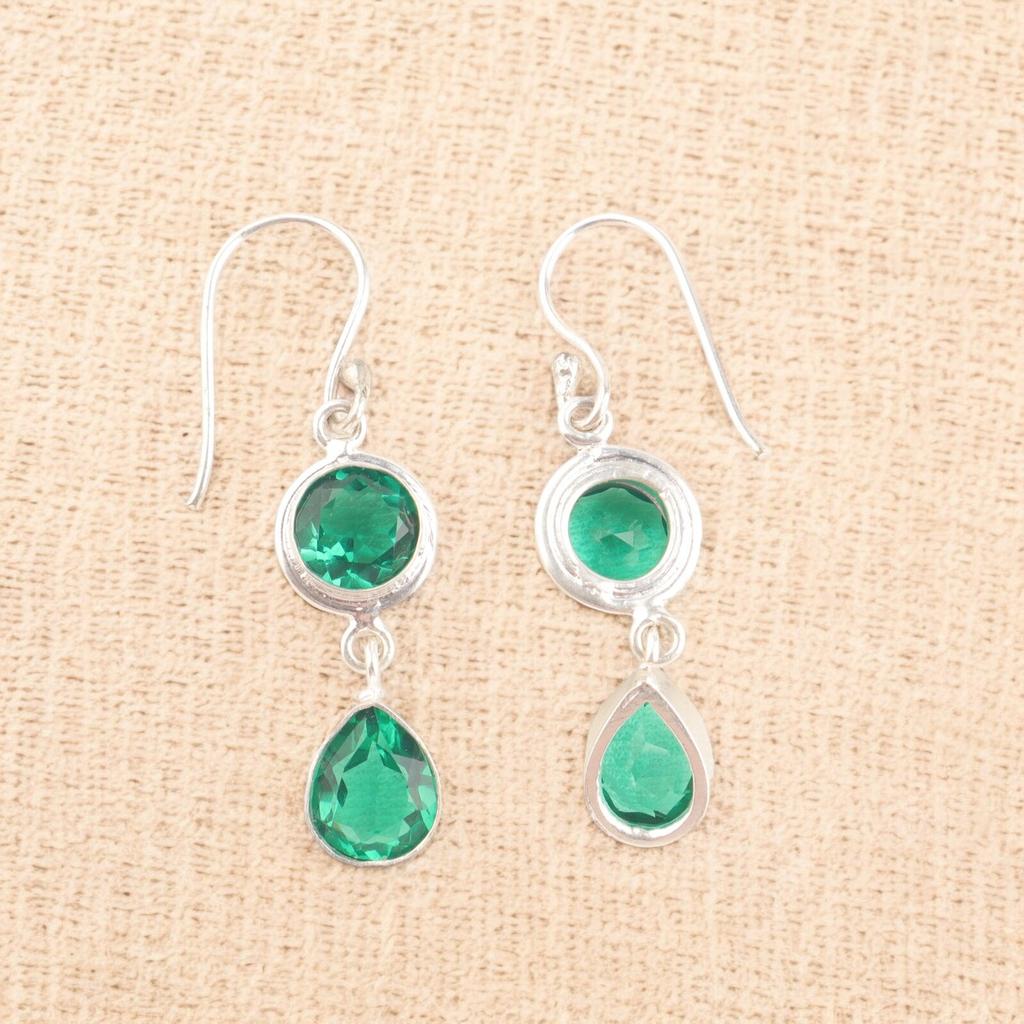 Chrome Diopside Gemstone 925 Sterling Silver Jewelry Handmade Drop Earrings 1.8" EE-142-11