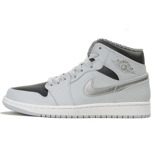 Jordan 1 Mid Pure Platinum Metallic Silver 554724-032 43 серый