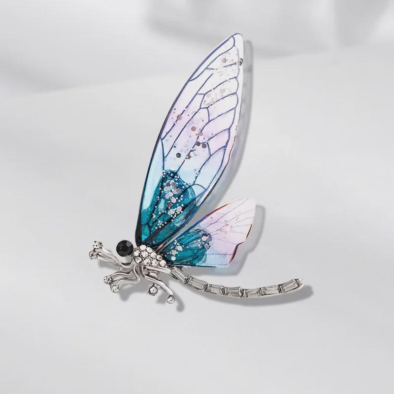 European-American Retro Dragonfly & Bee Rhinestone Brooch Pin