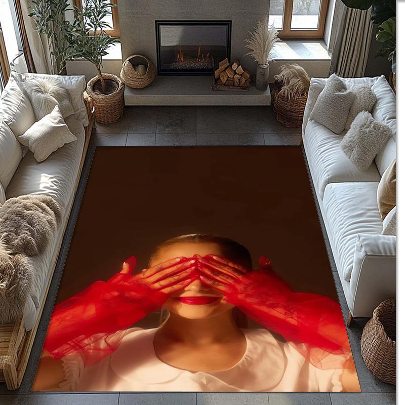 Soft Crystal Velvet Floor Rug,Ariana Grande Anti Slip Decorative Carpet, Plush Area Mat For Indoor Home Decoration