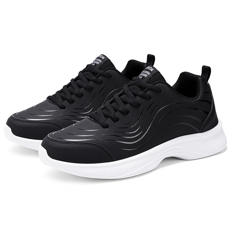 Fashion Running Shoes Men Big Size Casual Outdoor Flat Comfortable Walking Leather Tennis Shoes Lace-up Cheap Sneakers Man