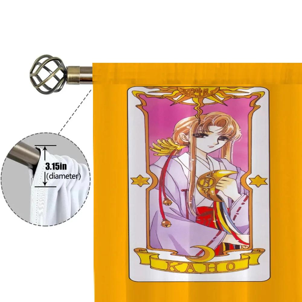 Kitchen Curtains for Living Room 2 Pieces Blackout Curtains Door Curtain C-cardcaptor S-sakura Bedroom Decoration Partition Home