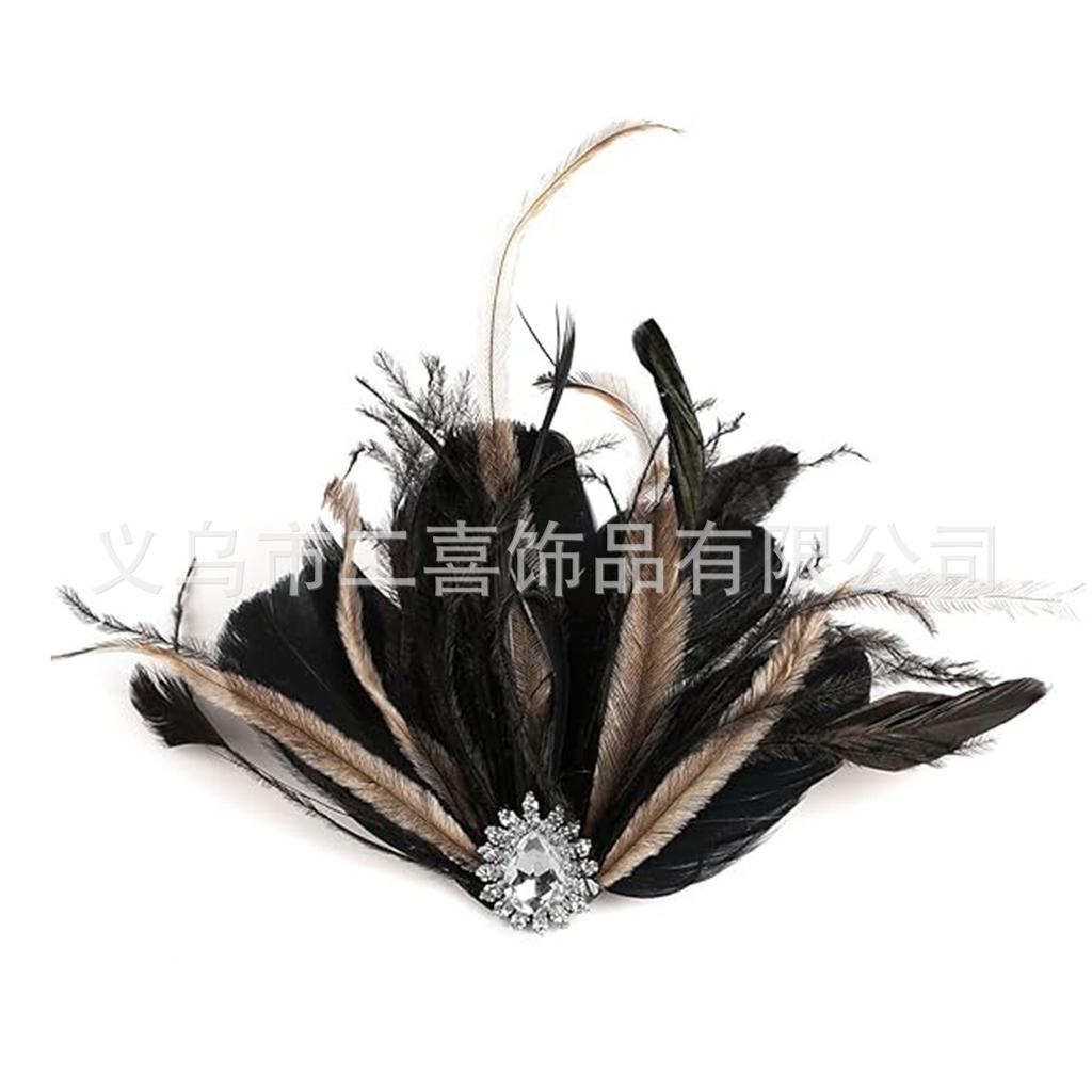 S Headband European and American hot-selling peacock feather headband party ball hair accessories headgear