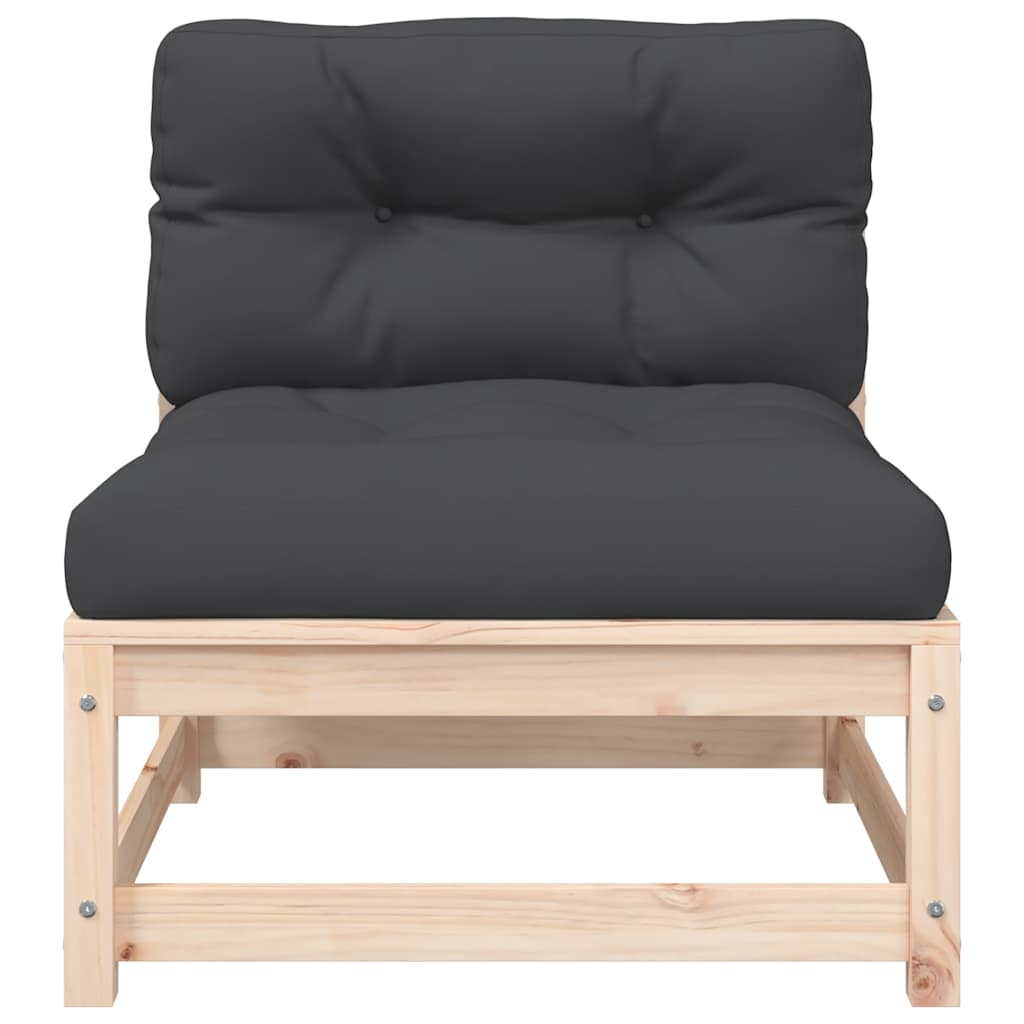 Vidaxl Garden Armless Sofa, With Cushions And Footrests