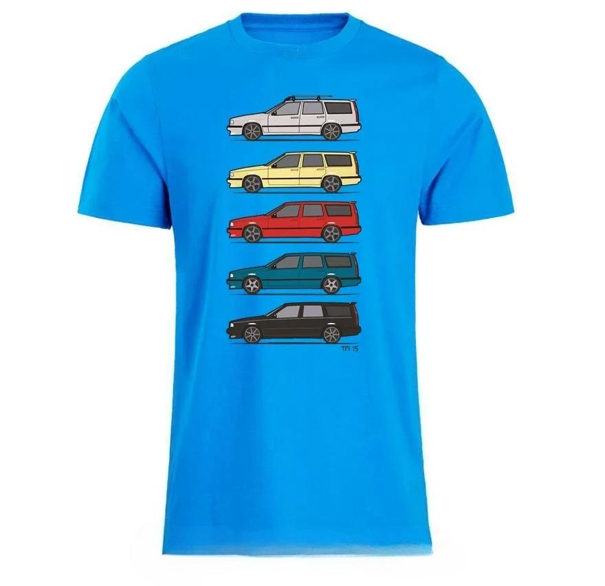 2026 Summer Unisexs Sedan Printed Round Neck Tshirt Vintage Classic 100 Pure Cotton Soft Breathable Neutral Short Sleeved Shirt