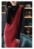 European Size Spring/Autumn Cross-Stitched Knitted Wool Vest Dress for Women