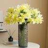72cm 1 Bouquet 10 Heads Long Branch Artificial Lily Silk Flower for Nordic Home Wedding Party Decoration Flower Arrangement