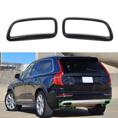 For Volvo XC90 Stainless Steel Glossy Black Car Rear Left Right Exhaust Muffler Pipe Tip Cover Trim Decor Car Accessories