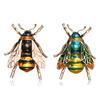 Exquisite Women Men Little Bee Fashion Crystal Brooch Decoration Rhinestone Insect Series Enamel Brooches Pins Accessories