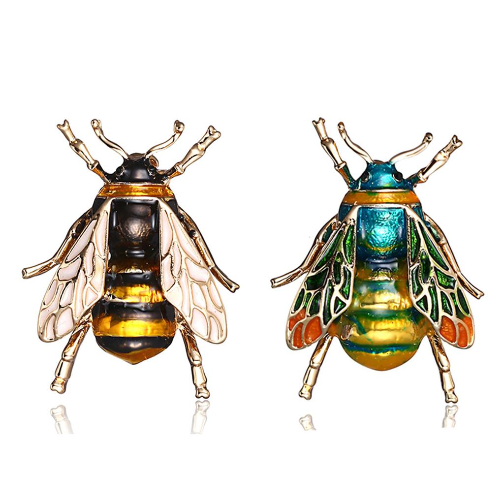 Exquisite Women Men Little Bee Fashion Crystal Brooch Decoration Rhinestone Insect Series Enamel Brooches Pins Accessories