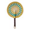 Vintage Seagrass Woven Fan Bohemian Summer Cooling Fan Decorative Handheld Fans  Home Decoration