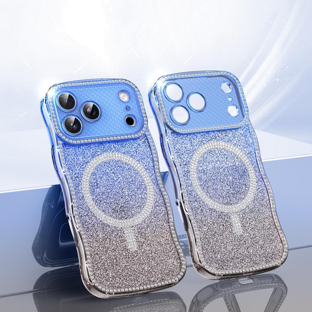 Glitter Diamond with Magnetic Ring Case For iPhone 17 Pro Max 17 Pro 17e 16E 16 Pro 15 + 14 13 Gradient Bling Sparkly Cover