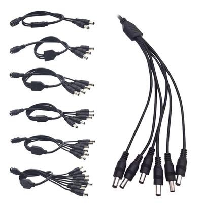 5.5*2.1mm 1 Female To 2 3 4 5 6 8 Male DC Power Adapter Connector Wire DC Power Splitter Cable for CCTV Camera LED Strip Lights