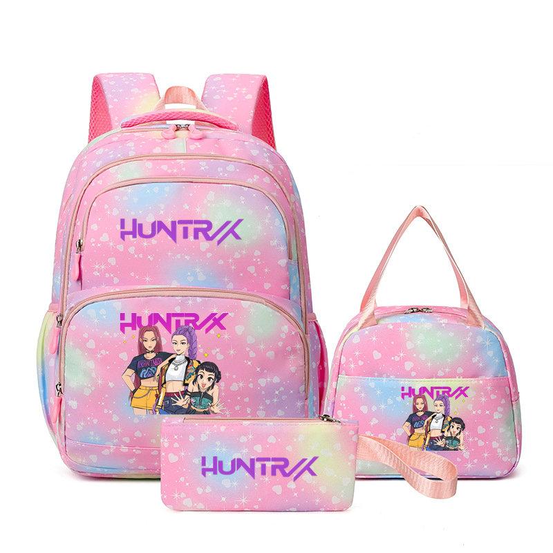 3Pcs/Sets Mochila Backpack Colorful Schoolbag Pencil Case Lunch Bag for Students School Bags Pen Bags