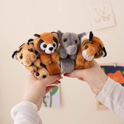 Tiger & Waschbär Plüsch Schnapparmband - Niedliches Kinder Zoo Tier Handgelenkzubehör mit kleinem Anhänger