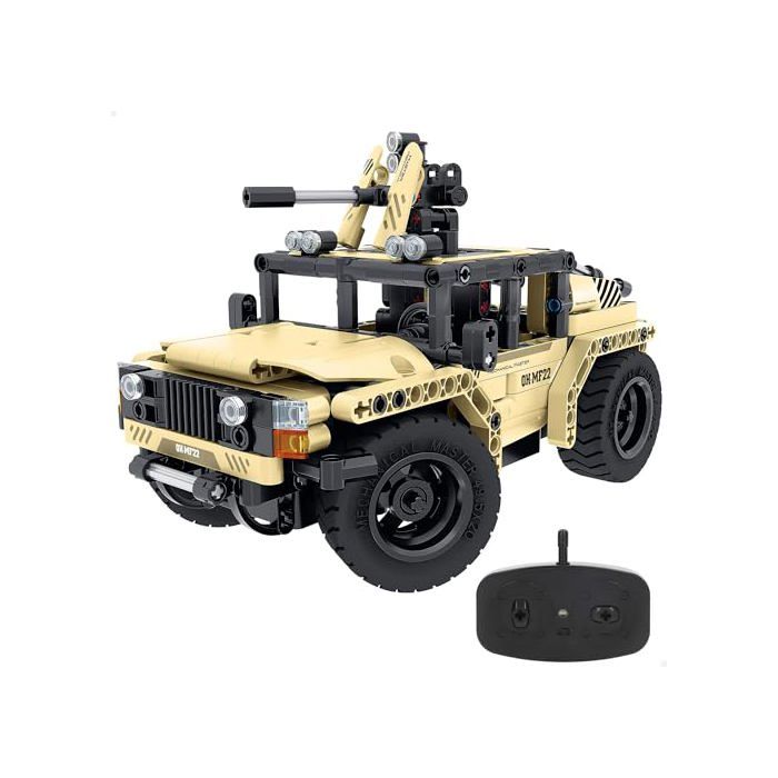 Jeu de construction voiture radiocommandée - COLORBABY - 370 pièces - Voiture RC 2 en 1 - 22x12x14 cm - Design militaire
