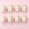 Cross-Border Milk Tea Rose Beaded Wrist Corsage Wedding Groomsman Brooch