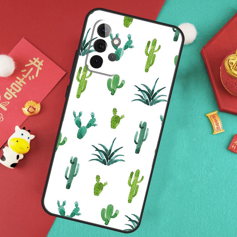 Plant Cactus Case For Samsung Galaxy A17 A55 A35 A15 A32 A52 A13 A33 A53 A14 A34 A54 A06 A16 A26 A36 A56
