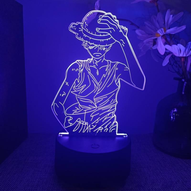 One Piece Led Night Light Kids Bedroom Decor Luffy Roronoa Zoro Lamp Acrylic