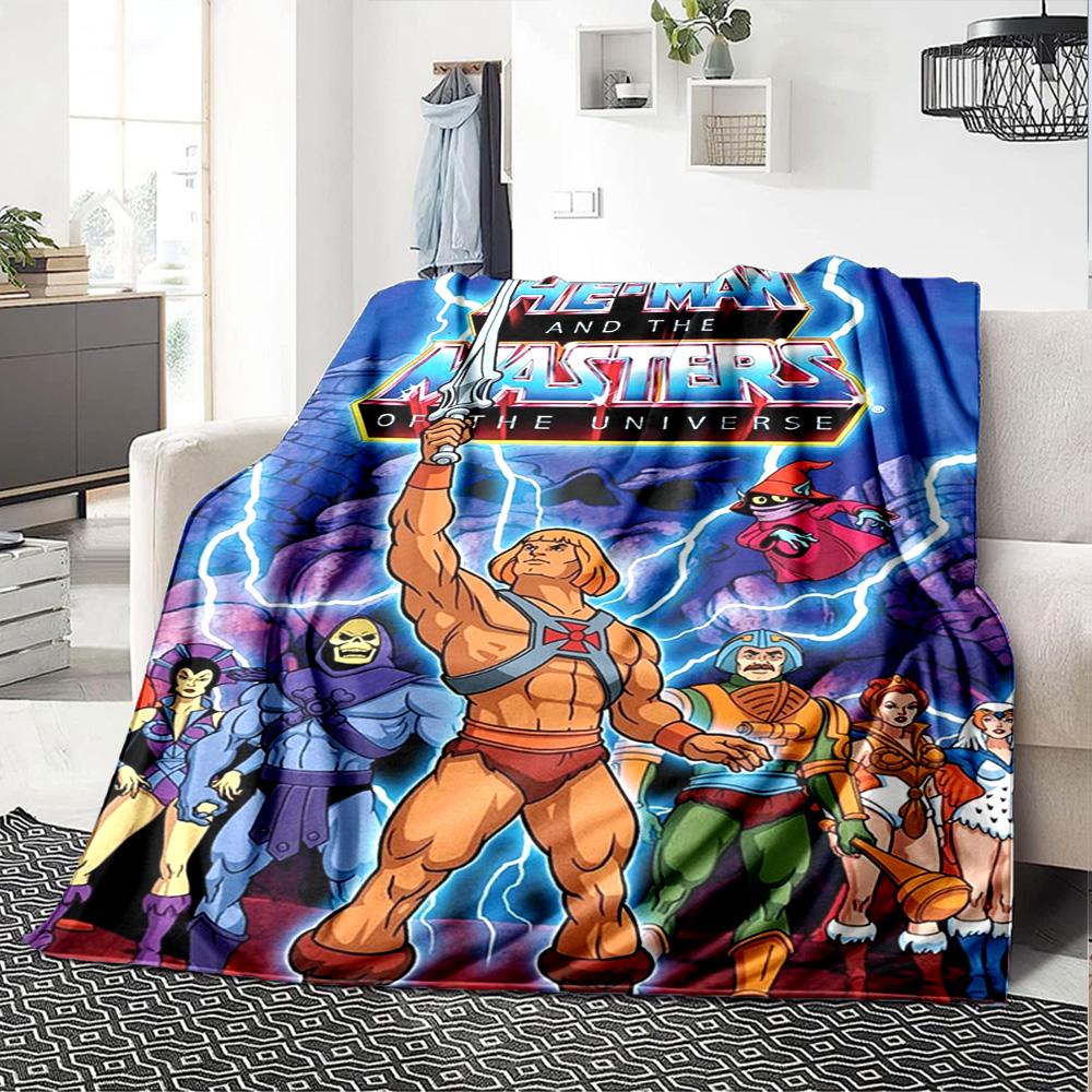 Masters Universe Adventure Flannel Blanket Super Soft Warm Cozy Blanket For Sofa Bed Office Travel Allseason Home Decor Gift