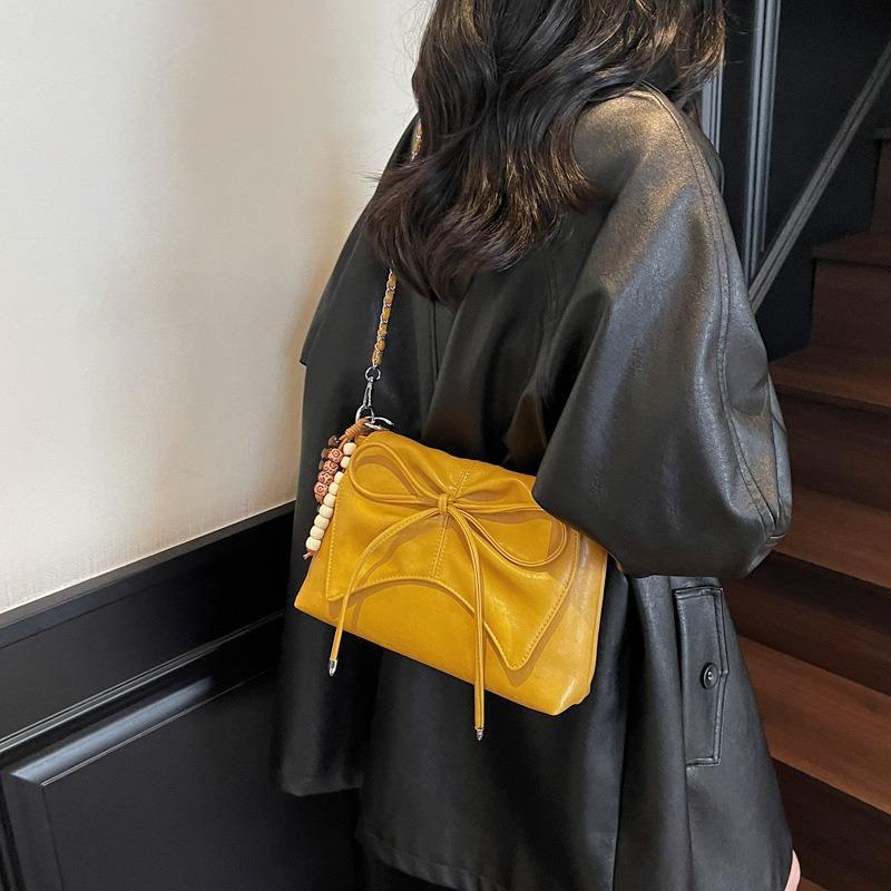 Large capacity bag women's trendy new popular fashion versatile shoulder bag high-end bow messenger bag