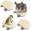 Hamiledyi Wooden Hamster Cage Platform Set 4Pcs Bird Wood Platform Hamster Rat Gerbil Mice Cage Accessories Platform Wood Perch Stand Board Habitat