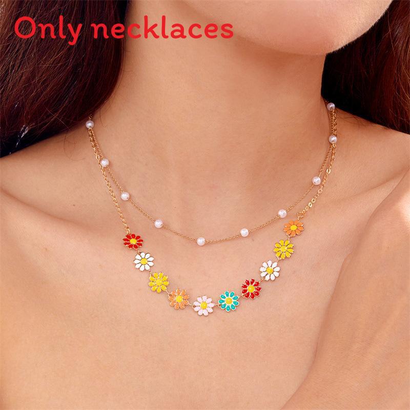 Collier Minimaliste Fleur de Pâquerette avec Chaîne en Alliage pour Femmes Printemps