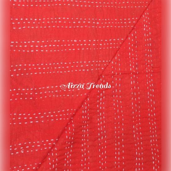 Aizza Trends Ručně vyráběná přikrývka Kantha z čisté bavlny s potiskem opice - Tradiční vzhled přehoz na postel Kantha Gudri - Vintage ručně šitá Gudri