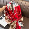 Women S Elegant Peony Printed Silk Like Scarf Fashionable Shawl