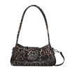 Fransk Stil Underarmsveske for Kvinner Brun Svart Leopard Håndveske Clutchveske Dame Vintage PU Lær Crossbody Vesker Allsidig