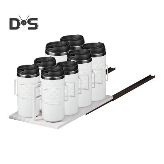 

Подставка для стаканов, стойка для хранения бутылок с водой, выдвижная конструкция, простая установка, органайзер для хранения стаканов, плавный и бесшумный выдвижной держатель для стаканов белый