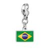 Silver Flag Pendant For Women Men DIY Making Flag Charm Bracelet Accessories Jewelry Neckalce