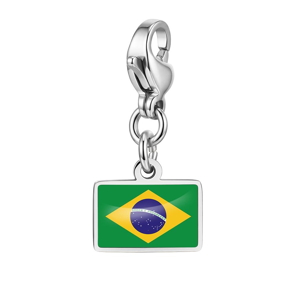 Silver Flag Pendant For Women Men DIY Making Flag Charm Bracelet Accessories Jewelry Neckalce