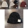 Womens Knitted Cap With English Letter Print For Autumn Winter Warmth Casual Wear