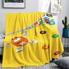 1PC M&M's Patterned Flannel Blanket Suitable For All Seasons for Home Decor Warmth and Comfort Gifts Holiday Present